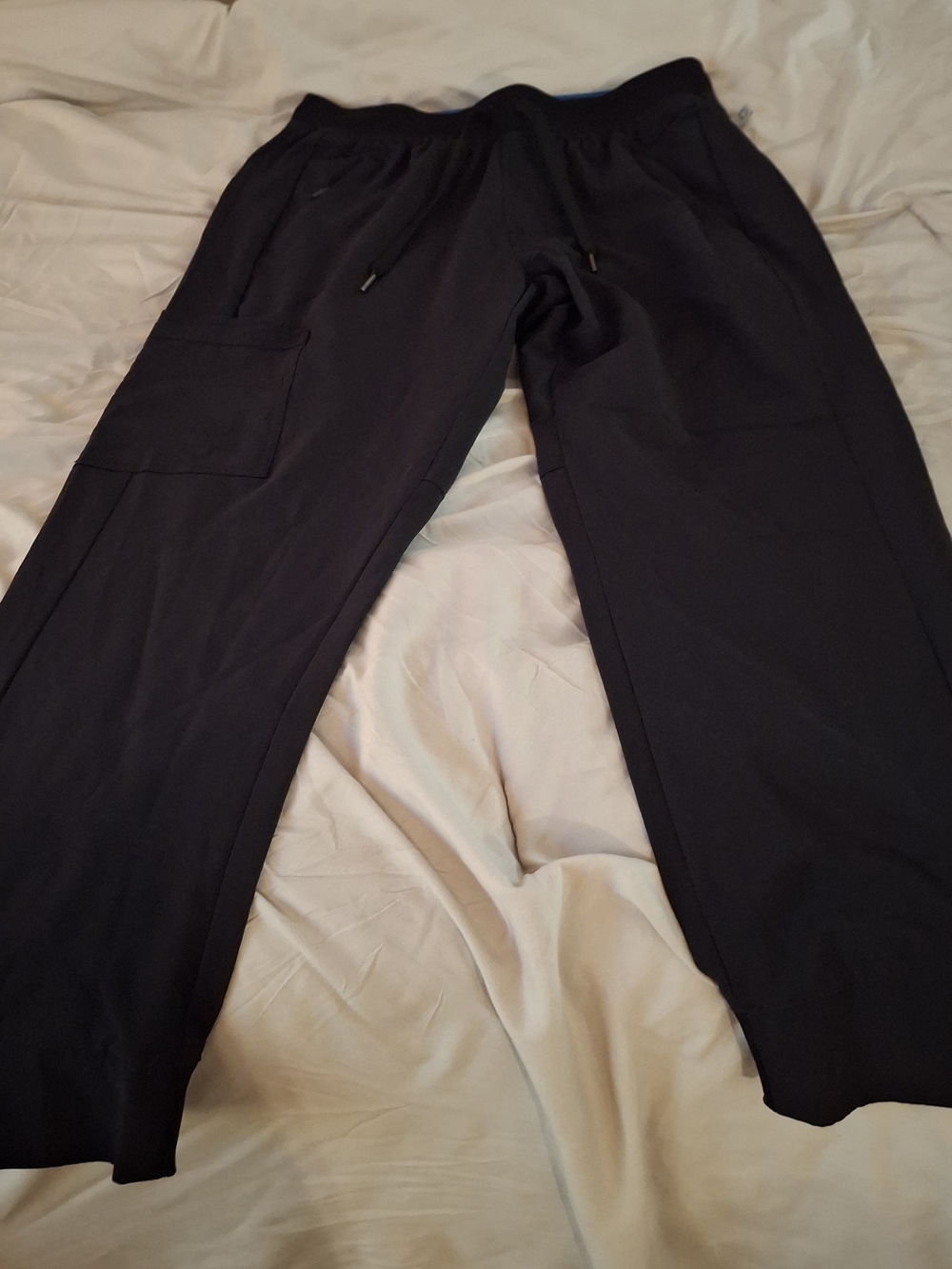 Cherokee Infinity Men's Black Drawstring Scrub Joggers with Side Pockets - Picture 2 of 8